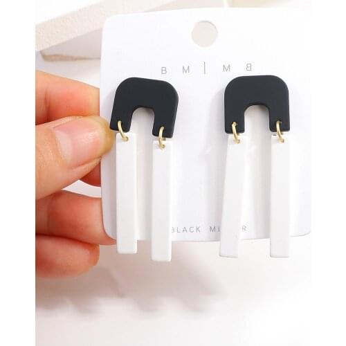 AENSOA New Design Korean Tassel Acrylic Drop Earrings for Women Statement Temperament Splicing Geometric Jewelry Gift 2020