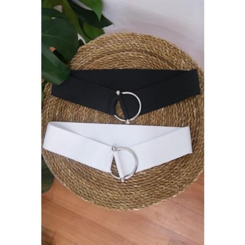 Womens Fitted Black White Corset Belt