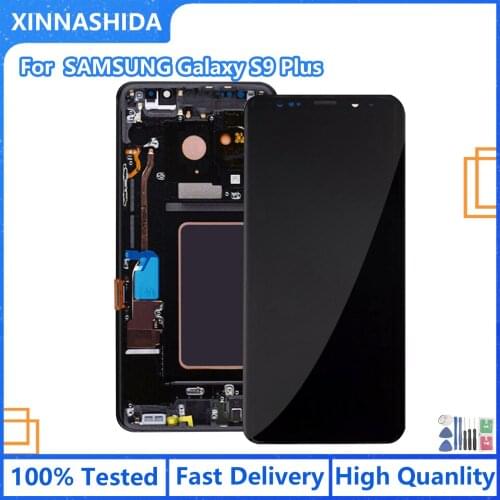 For Samsung Galaxy s9 plus g965 g965f LCD Display AMOLED Touch Screen Frame Assembly Replacement Repair Parts