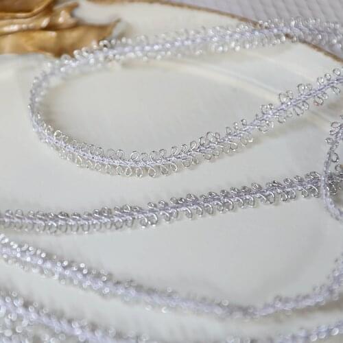1Yard Lace Fabric DIY Guipure Craft Ribbon 0.9cm Silver Lace Fabric Trim Sewing Dress Trimmings Decoration encajes dentelle LP42