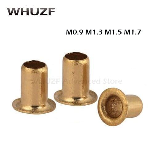 200Pcs M0.9 M1.3 M1.5 M1.7 GB876 Tubular Rivets Double-sided Circuit Board PCB Nails Copper Hollow Rivet Nuts HW036