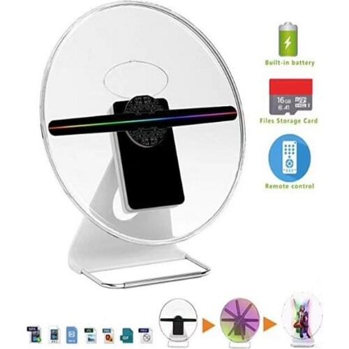 3D Hologram Projector Advertising Machine Desktop Naked Eye Vertical Fan Screen for Shopping Malls Exhibitions, Party Bars