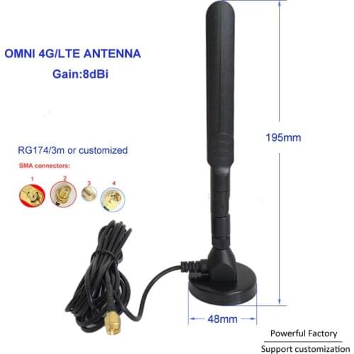 High gain 8dbi omni SMA ts9 4g lte external antenna 2600 mhz for 4G Cell Phone Singal Booster