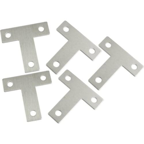 5 Pcs Angle Plate Corner Brace Flat T Shape Repair Bracket