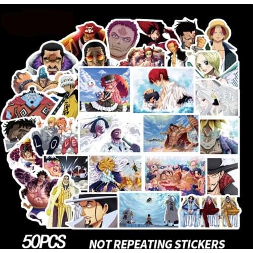50/100Pcs Japanese Anime ONE PIECE Stickers For Notebook Motorcycle Skateboard Computer Refrigerator Guitar
