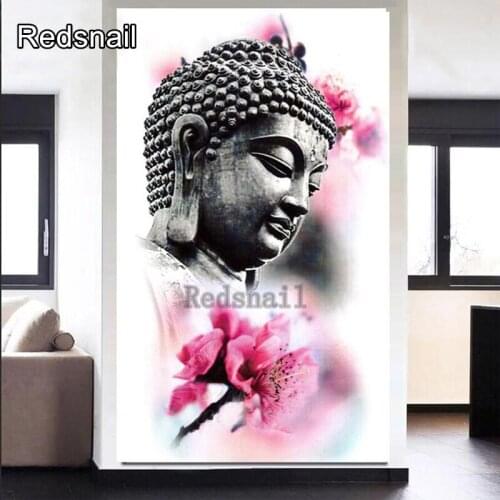 5D DIY Diamond Painting Full Square zen buddha flower Diamond Embroidery Mosaic large size Rhinestone Decorations Home Art TT958