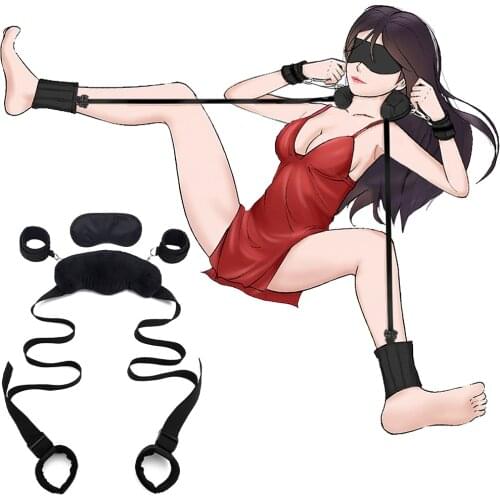 Fetish bed bondage straps set love posture neck collar leg plush cuffs sex pillow bdsm adult play couples sex toys sex games