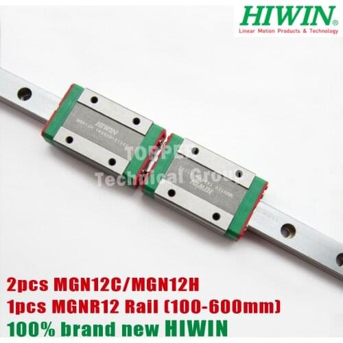 HIWIN MGN12C MGN12H block with MGN12 L=100 200 250 300 350 400 450 500 600mm for 3d printer High efficiency CNC kit