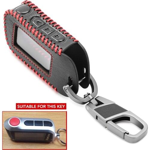 Real Leather Car Key Case For Starline A93 A63 A36 A39 A66 A96 Two Way Car Alarm LCD Remote Control Keychain Protect Cover Skin