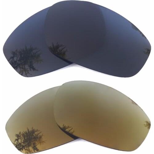 Black & Bronze Gold Mirrored Polarized Replacement Lenses for Blender Frame 100% UVA & UVB