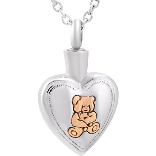 CMJ9837 New Design ! Teddy Bear Stainless Steel Pendant Necklace for ashes Ash Lockets Keepsake