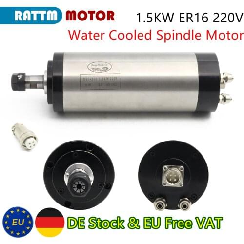 【EU Free Delivery】1.5Kw ER16 220V Water Cooling Spindle Motor 400Hz 24000RPM 4 Bearing for CNC Milling Engraving Router