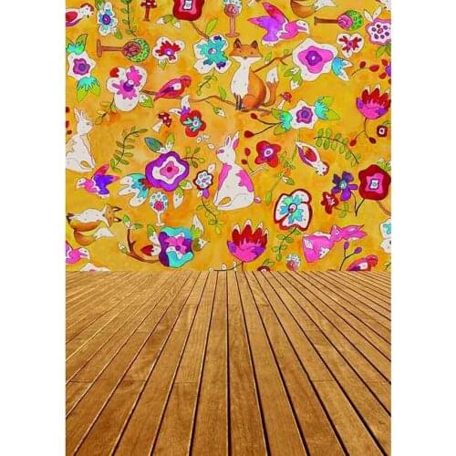 LIFE MAGIC BOX Green Screen Cute Baby Wood Floor Backdrops Photo Studio Background