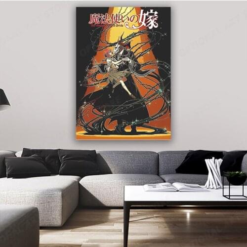 Anime The Ancient Magus' Bride Wall Canvas Poster Cartoon Wall Hanging Poster Home Decor Collection Art