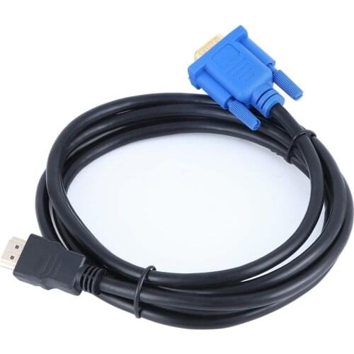 1.8/3 Meters HDMI-compatible To VGA Cable 15Pin Adapter Male to Male Video 1024 x 768p High Definition Super Fast Transfer Rate