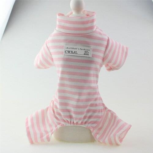 New Spring Autumn Winter Xs Dog Clothes For Small Dogs Boy Girls Teddy Pink Stripe Jumpsuits Puppy Outfit Pet Clothing
