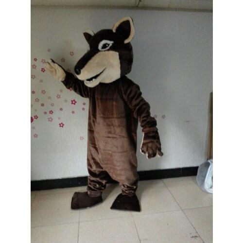 Brown Wolf Mascot Costume Suit Cosplay Party Game Dress Outfit Christmas Adult Apparel Cartoon Character Birthday Clothes Gifts