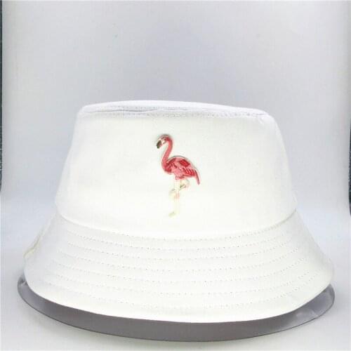 LDSLYJR Red-billed crane embroidery cotton Bucket Hat Fisherman Hat outdoor travel hat Sun Cap Hats for men and Women 314