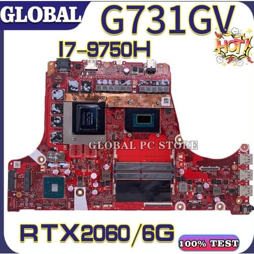 KEFU Motherboards G531G Laptop motherboard for ASUS G531GW G531GV G731GV 100% TEST original mainboard I7-9750H RTX2060/6G