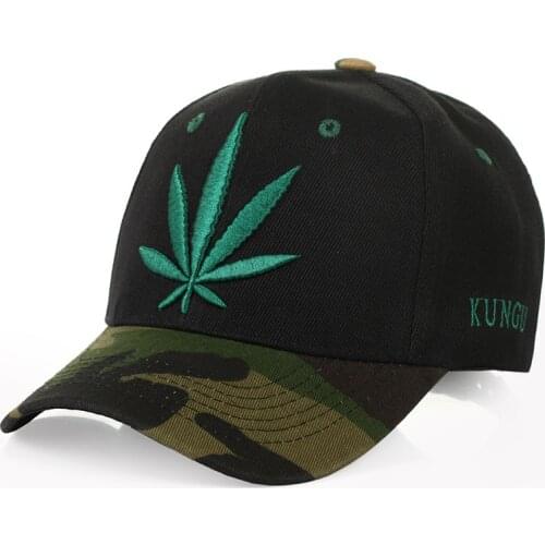 Fashion Embroidery Maple Leaf Cap Weed Snapback Hats For Men Women Cotton Swag Hip Hop Fitted Baseball Caps