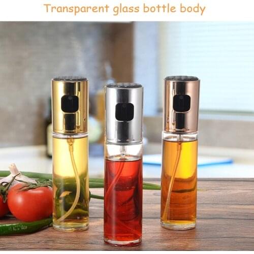 Olive Oil Vinegar Sprayer Oil Spray Bottle Pump Glass Oil Pot Leak-proof Drops Oil Dispenser Seasoning Kettle Kitchen BBQ Tool