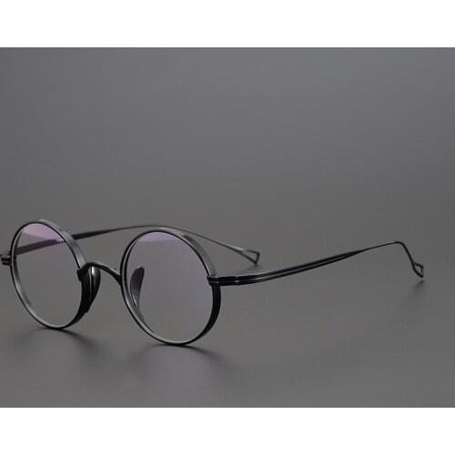 Vintage Pure Titanium Glasses Frame Men Small Round Eyewear Prescription Eyeglasses Myopia Women Optical Frame Luxury Brand Eye