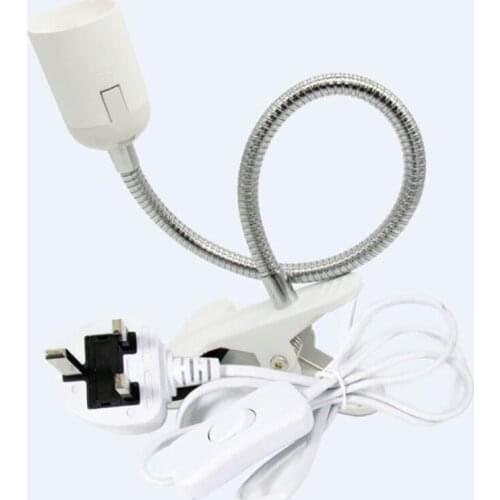 UK Plug Light Base 360 Degrees Flexible Clip Holder with Switch for E27 Socket LED CFL Night Light Plant Growth Lamp Desk Lamp