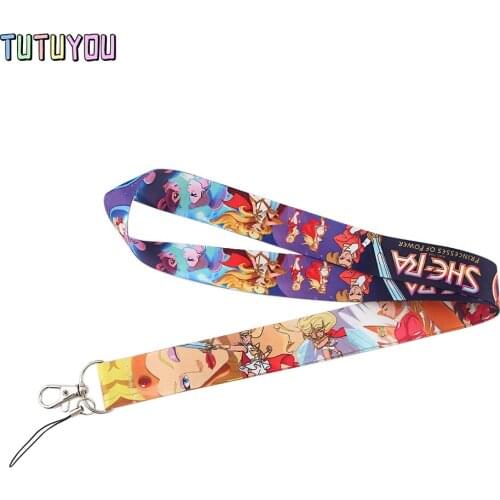 PC2579 Lovely Princess Cartoon Neck Strap Lanyards ID Badge Card Holder Keychain Phone Gym Strap Webbing Necklace Gift