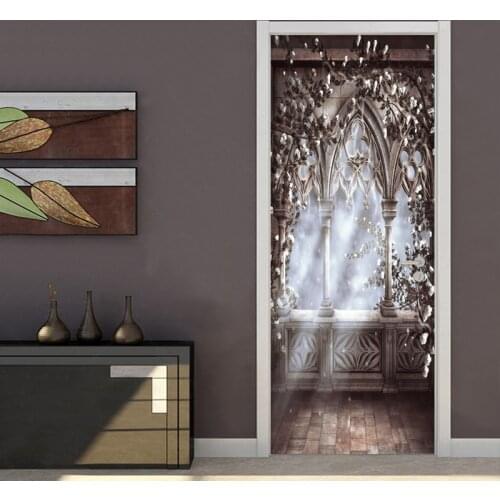 PVC Self Adhesive Waterproof Wallpaper 3D Roman Column Photo Murals Wall Paper Living Room Bedroom Door Sticker Papel De Parede
