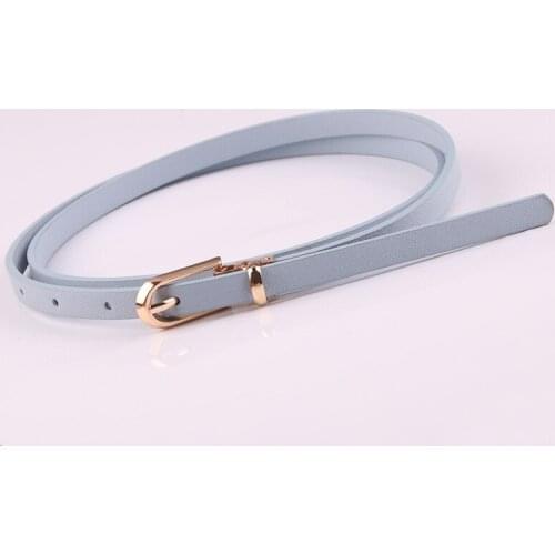 New Casual Fashion Thin Belt for Women PU Leather Metal Pin Buckle Belt Man Jeans Party Dress Decor Waistband Simple Belts