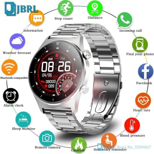 Luxury Steel Band Smart Watch Men Smartwatch Full Touch Waterproof Fitness Watch For Android IOS Bluetooth Clock Smart-Watch Men