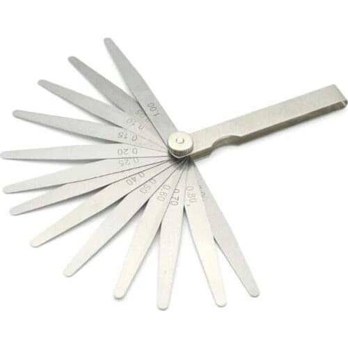 Detachable Feeler Thickness Gauge 20 Blade Gap Filling Thickness Gauge 0.02-1.0mm Feeler Gauge Microchip Measurement Tool