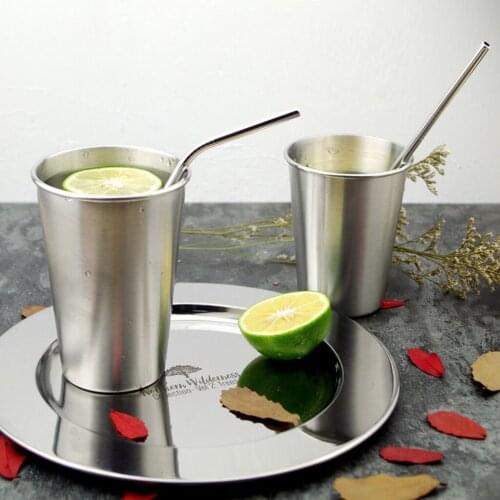 Stainless Steel Stackable Cups for Bar Beer Drinking Deer Pattern 350ml