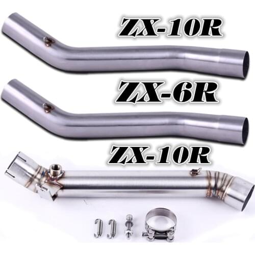 Motorcycle Exhaust Contact Middle Pipe Connector For Kawasaki ZX6R ULASHKIM ZX 10R ZX10R Slip-on ZX-6R 2009~2014