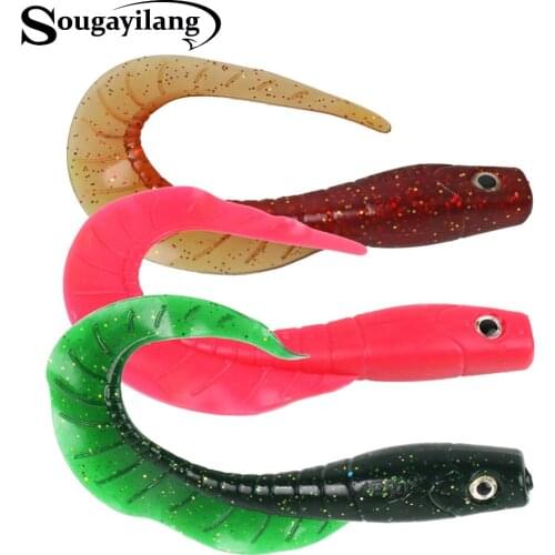 Sougayilang Fish Eyes Fishing Lure Silicone 3pcs/lot Artificial Soft Baits 16cm 10g Worm Shad Lure for Fishing Tackle