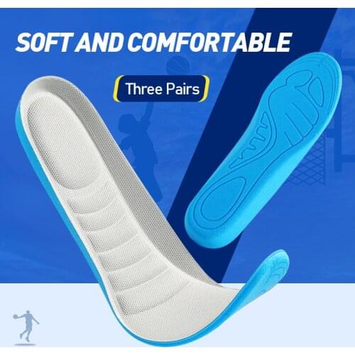 BANGNI PAD Sports Insoles Memory Foam Elastic Comfortable Breathable Shock Absorbing Shoes Pad Relieve Foot Pain for Men Women