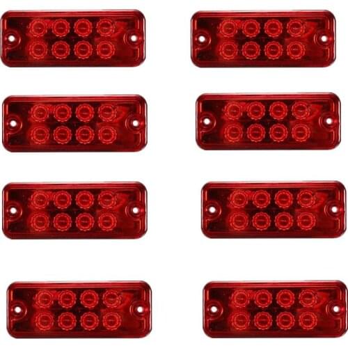 8Pcs 12V/24V LED Truck Side Marker Indicator Light Turn Signal Lamp Auto Car Pickup Van Trailer Tail Brake Light Warning Lamp