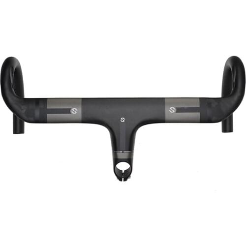 TOSEEK Full Carbon Fiber Road Bike Drop Bar Ultralight Handlebar Integrated Bent Bar 95mm Reach 125mm Drop 400/420/440mm Width