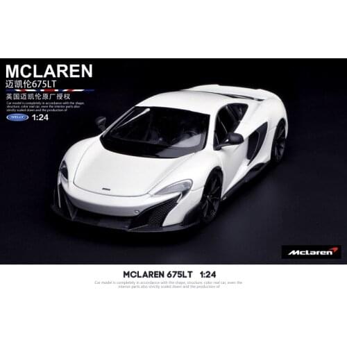 WELLY Diecast 1:24 Scale Mclaren 675LT Supercar Model Decoration Simulation Alloy Metal Vehicle Model Boys Birthday Gift Toy Car