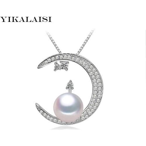 YIKALAISI 2017 fine brand Pearl Jewelry Natural Freshwater 8-9mm Pearl Pendants 925 Sterling Silver Jewelry For Women girls Gift