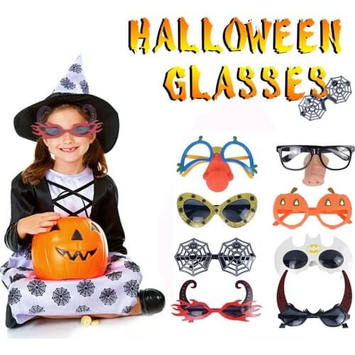 1pc Funny Glasses Halloween Decoration Glasses Props For Kids Adult Cosplay Halloween Party Bat Pumpkin Demon Spider Decorative