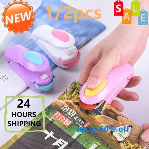 1/2pc Sealing Machine Food Clip Heat Sealing Machine Mini Heat Sealer Food Packaging Home Storage Bag Clips Kitchen Accessories