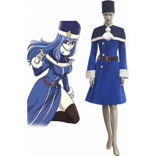 Fairy Tail Rain Woman Juvia Lockser Blue Lolita Dress Anime Cosplay Costume For Adult Women Halloween Parties