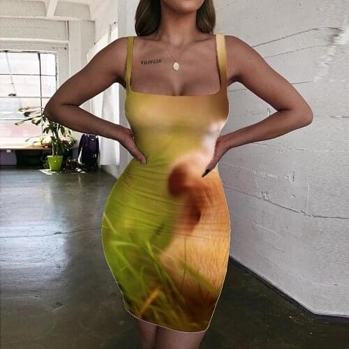 Giyu Brand Mouse Dress Women Animal Vestido Sexy Harajuku Sundress Flower Ladies Dresses Womens Clothing Summer New Boho Fashion