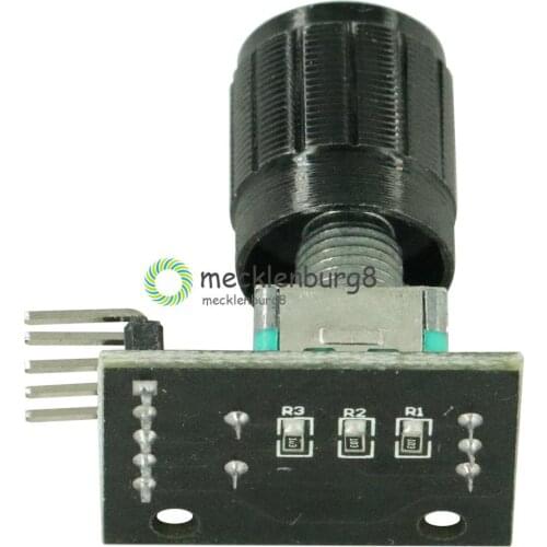 1PCS KY-040 360 Degrees Rotary Switch Encoder Module with 15x13.5 mm Potentiometer Half Shaft Hole Knob Caps for Arduino NEW