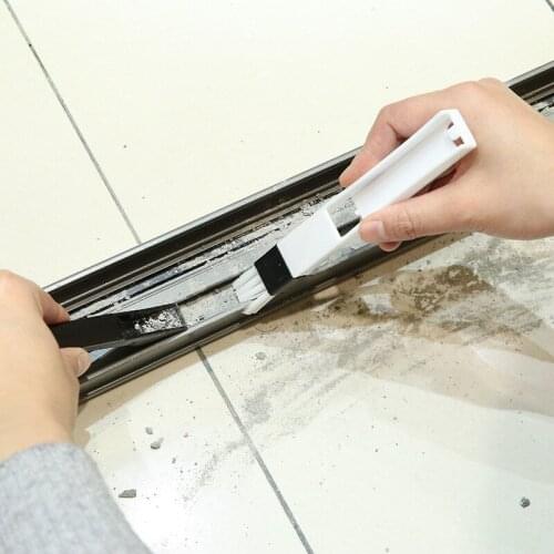 200pcs/lot Multipurpose Window Groove Cleaning Brush With Dustpan Folding Brush Householding Keyboard Home Kitchen Cleaning Tool