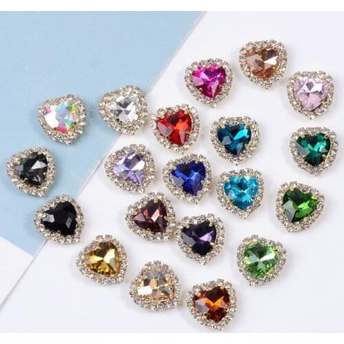 5 pcs Alloy Rhinestone diamond jewelry buckle DIY accessories Heart shaped diamond buckle diy handmade Hair crown bag materials