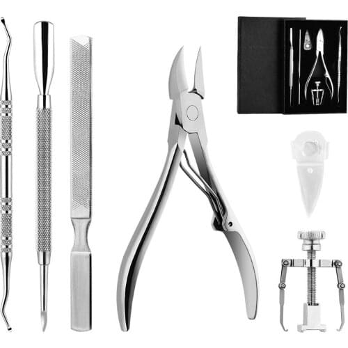 6pcs/set Cuticle Remover Kit Nail Clipper Trimmer for Foot Cuticle Ingrown Nails Pedicure & Manicure Corrector Fixer Foot Care