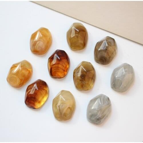 60pcs/lot color print geometry irregular ovals shape flatback resin beads diy jewelry earring/garment accessory