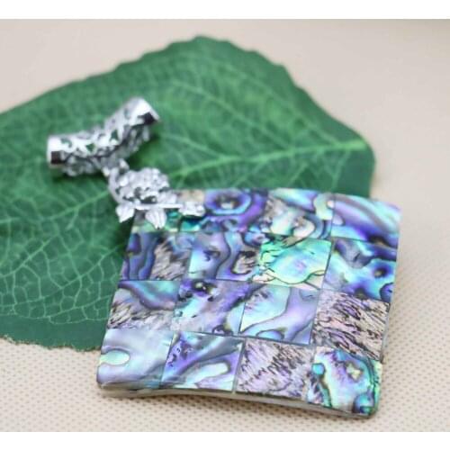 52mm Ethnic Chic Accessories Series stripe Abalone women girls gifts seashells sea shells pendant necklaces jewelry crafts DIY